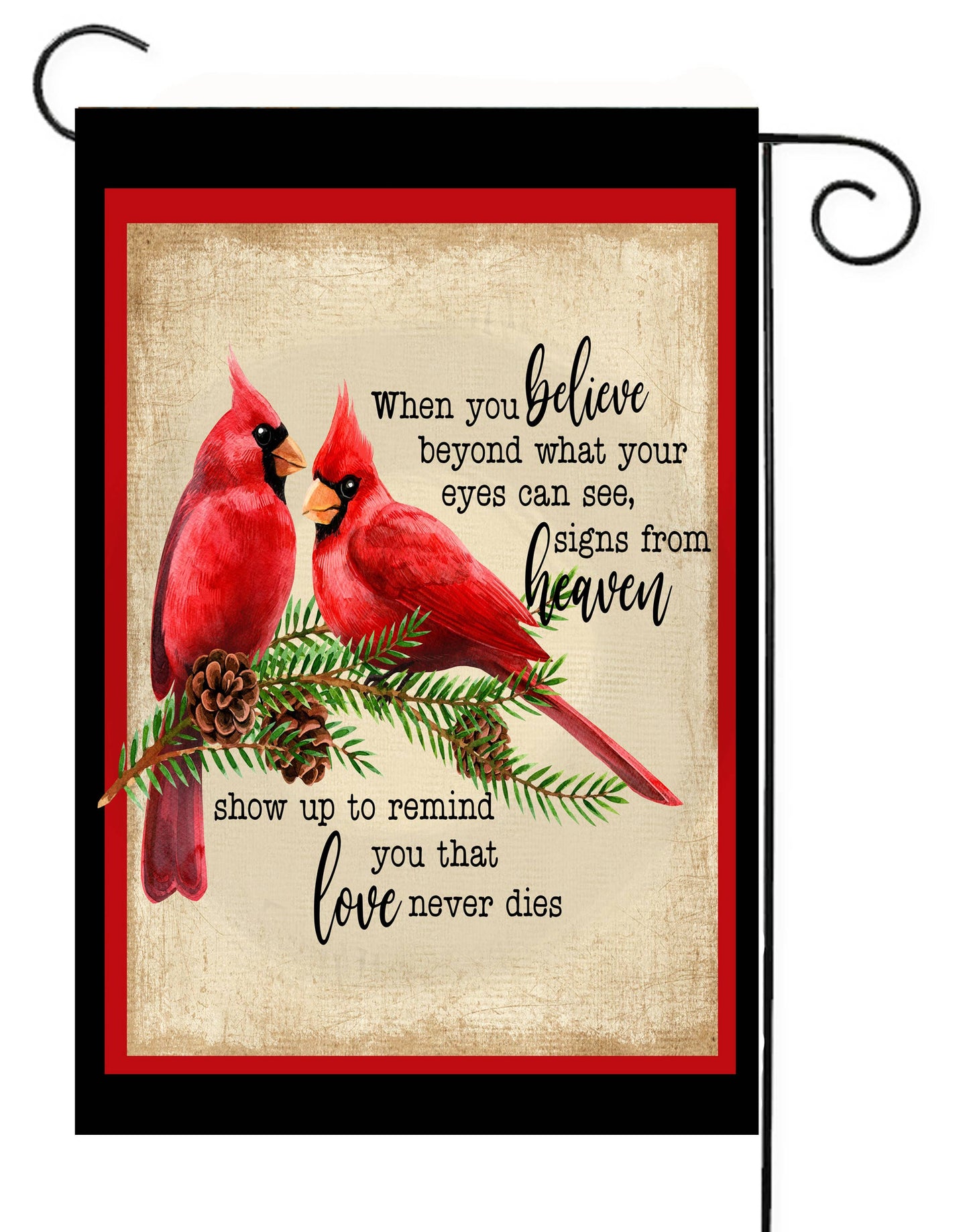 When You Bloom Cardinals     Garden Flag   12x18 G2561